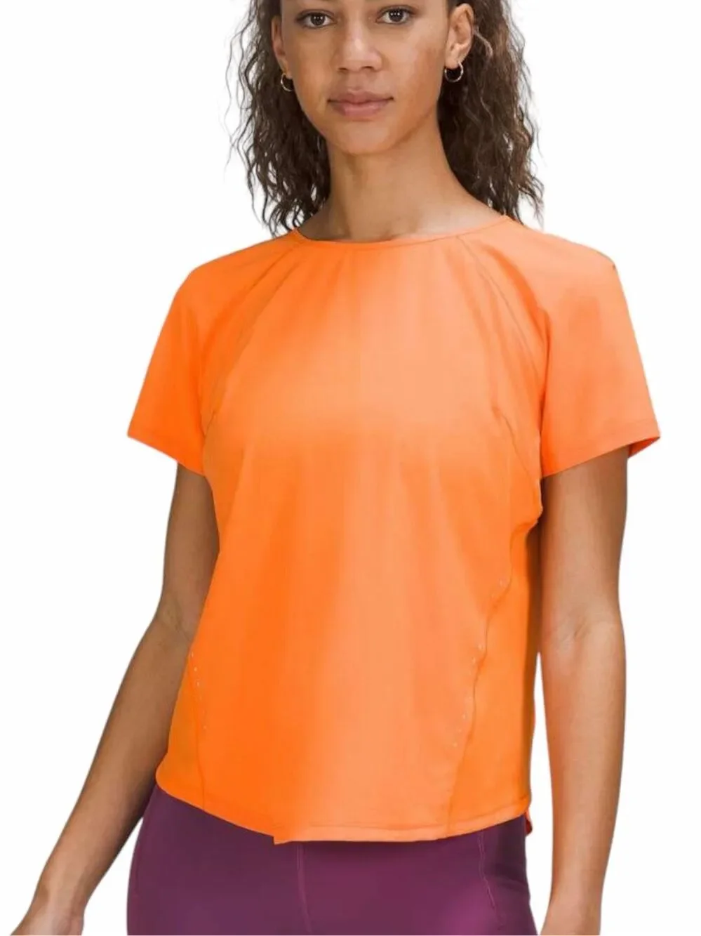 LULULEMON Lightweight Stretch Run Short Sleeve Shirt Orange Soda Medium